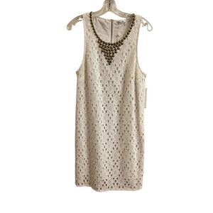 NEW Trina Turk Avalon Dress in White Lace Sleeveless Shift Size 10